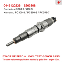 Inyector Common Rail CRIN1 0445120236 para Cummins QSL8.9 QSL9 Komatsu PC300-8 84346812 5263308 DLLA118P2203
