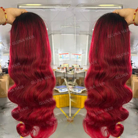 Perruque en cheveux humains ondulés bouclés couleur personnalisée, cheveux bruts alignés aux cuticules, perruques frontales en dentelle transparente sans colle 13x4 pour femmes noires
