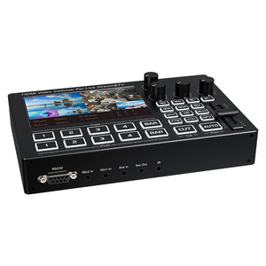Switcher video con schermo da 7 pollici, 4 canali <span class=keywords><strong>HD</strong></span>, mixer per streaming live, switcher per studio virtuale, green screen, tutto in uno. - Product Image 5