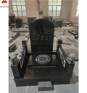 China Headstone Black Granite Cemetery Monuments Stones Grave Stone