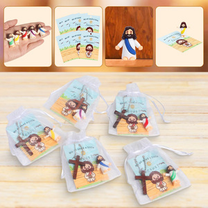 Figuras de Jesús en Miniatura al por Mayor, Tarjetas de Oración, Bolsas de Organza, Cruz de Madera, Cadenas de Metal, Recuerdos Religiosos para <span class=keywords><strong>Fiestas</strong></span>, Bautizos, Graduaciones - Product Image 4