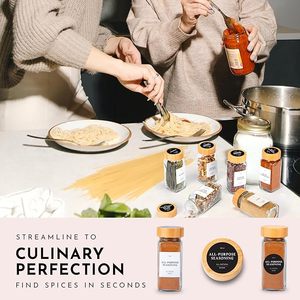 12 cái nắp tre gia vị Jar 4oz 120ml thủy tinh vuông gia vị Jar nhãn đơn giản trang trại gia vị nhãn Phễu bàn chải - Product Image 6