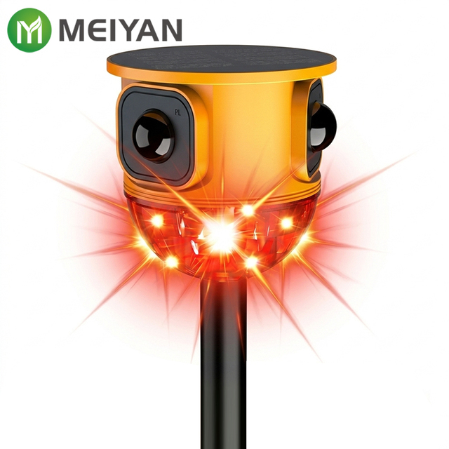 Solar Alarm with Gunshot Sounds & Dog Barking Solar Motion Sensor Alarm Solar Motion Sensor Alarm Light Animal Repeller