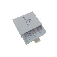 Scatole a cassetto bianche semplici con apertura laterale, stile cosmetico, per imballaggio di scatole di carta stampate per dessert, sapone e cosmetici