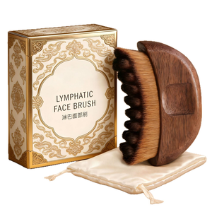 Brosse <span class=keywords><strong>de</strong></span> massage douce pour le visage avec logo personnalisé, en bois <span class=keywords><strong>de</strong></span> pêche rouge, pour drainage lymphatique, brosse ovale pour usage quotidien, brosse <span class=keywords><strong>de</strong></span> drainage lymphatique, brosse <span class=keywords><strong>de</strong></span> maquillage - Product Image 2