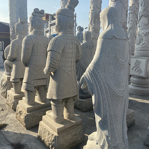 Extérieur Guerriers Chinois En <span class=keywords><strong>Terre</strong></span> <span class=keywords><strong>Cuite</strong></span> Sculpture Sculpture Sur Pierre Décoration Ornements Et Ancienne Pierre Statue de Guerriers - Product Image 4