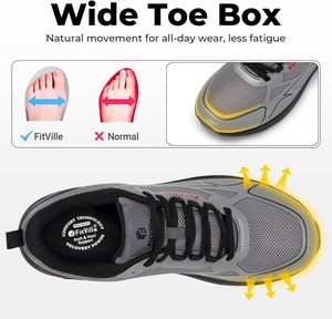 FitVille <span class=keywords><strong>Scarpe</strong></span> da Trail Running Larghe <span class=keywords><strong>con</strong></span> Lacci per Uomo, Sneakers Ortopediche per Camminata, Fascite <span class=keywords><strong>Plantare</strong></span>, Punta Larga per il Comfort - Product Image 3