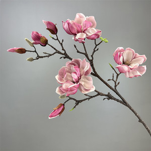 Cao cấp thực tế Pu 7 đầu Nhân Tạo Hoa mộc lan chi nhánh cho nhà đám cưới trung tâm bảng cài đặt - Product Image 1