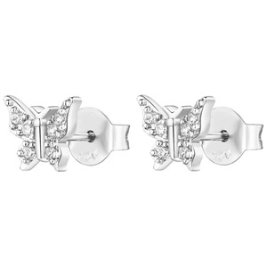 PAVOI Boucles d'oreilles clous délicates plaquées or 10K pour femme, tiges en argent sterling 925, fermeture à bouton, zircone cubique, motif éclair céleste - Product Image 5