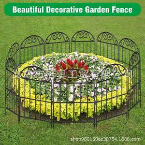 Clôture de jardin en métal arqué antirouille en gros, panneaux de clôture en fer à insérer dans le sol, 33 x 43 cm, noir, pour parterres de fleurs, pelouse, extérieur - Product Image 3