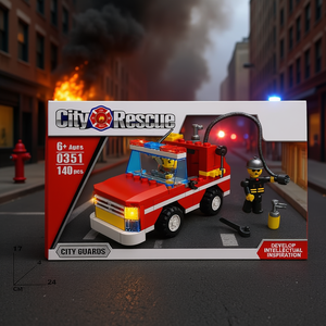 City Rescue <b>Fire</b> Truck 140 Pcs Building Blocks For Kids Ages 6+ City Guards Set - Product Image 1