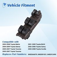 Interruptor Maestro de Elevalunas Eléctrico Lado del Conductor LHD 84820-33170 para Toyota Camry 2002-2006 Corolla Matrix Sienna Pontiac Vibe 2003-2008