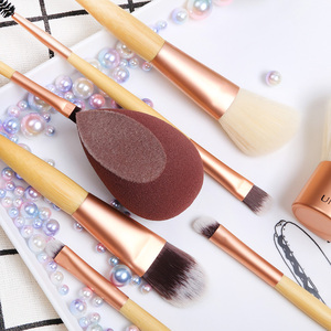 Kabuki-brocha de maquillaje profesional de doble punta, cepillo de maquillaje con mango de bambú ecológico, esponja de maquillaje de microfibra con bolsa - Product Image 4