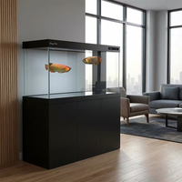 Aquarium rectangulaire moderne en verre de 300 gallons avec support, alimentation 5W pour poissons d'eau douce, utilisation intérieure, salon