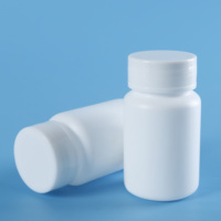 Flacon vide en plastique HDPE blanc pour suppléments vitaminiques et médicaments, avec bouchon à vis et impression sérigraphique, 100 pièces