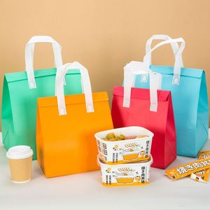 Sacs isothermes réutilisables en non-tissé, portables, avec motif lettres, pour la livraison de repas et les pique-niques (vente en gros) - Product Image 1