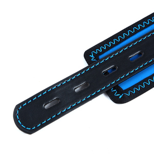 Collier SM en cuir PU bleu roi avec doublure en néoprène, laisse à chaîne métallique, équipement de bondage BDSM souple, jeu de rôle esclave, réglable MUQ - Product Image 5