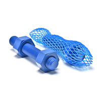 Visserie hexagonale en acier au carbone durable DIN931 avec revêtement PTFE bleu, résistante à la corrosion, M10-M42, pour l'industrie chimique