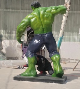 Decoración al aire libre Fibra <span class=keywords><strong>de</strong></span> vidrio Película Personaje Tamaño real Hulk Estatua para <span class=keywords><strong>la</strong></span> venta - Product Image 3