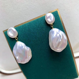 MOQ basso solido argento 925 placcato oro acqua dolce barocco genuine keshi petalo <span class=keywords><strong>orecchini</strong></span> di <span class=keywords><strong>perle</strong></span> - Product Image 3