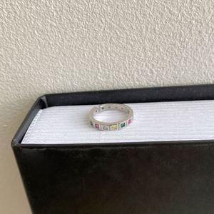 Anillo Dylam de Plata de Ley 925 Chapado en Rodio, Anillo Arcoíris Multicolor con Circonita Cúbica 5A para Mujer - Product Image 3