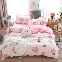 Nouvelle Parure de Lit Trois Pièces en Polyester, Imprimé Fruits Mignons, Housse de Couette et Taies d'Oreiller