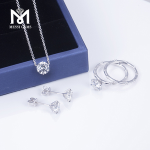 Listo para enviar MSE-519 Pendientes de diamantes de laboratorio con forma redonda en oro de 18K. - Product Image 5