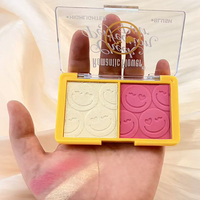 Kustom grosir 2 in 1 wajah Makeup tahan air Glitter tahan lama Blush & Highlighter palet