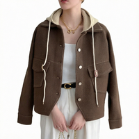 Nouvelle Arrivée Automne 2026 – Manteau Pull Élégant à Capuche et Boutons pour Femme, 100% Polyester, Haute Qualité
