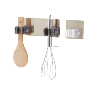 Double Mop Broom Holder Self Adhesive Mop Grip Storage Holders Wall Mounted Broom Hanger Tool Organizer Rack
