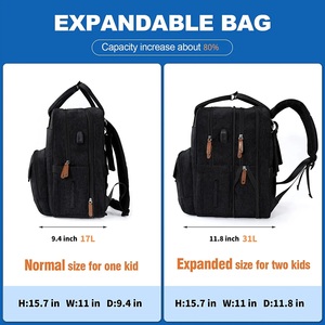 <span class=keywords><strong>Sac</strong></span> <span class=keywords><strong>à</strong></span> dos <span class=keywords><strong>à</strong></span> <span class=keywords><strong>langer</strong></span> double extensible extra large de 35 L avec antivol et USB, <span class=keywords><strong>sac</strong></span> <span class=keywords><strong>à</strong></span> <span class=keywords><strong>langer</strong></span> en nylon <span class=keywords><strong>pour</strong></span> deux enfants et parents, utilisation <span class=keywords><strong>pour</strong></span> tout-petits - Product Image 5