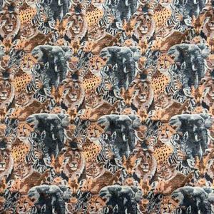 Tela Jacquard de Poliéster/Algodón con Tema de Animales Salvajes, León, Elefante, Rinoceronte, para Textiles del Hogar, Tapicería, Cojines, Bolsos, Manteles - Product Image 2