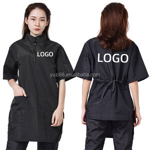 לשים דפוס משלך חולצת שחור להתאמה אישית לוגו חולצת שחור zip הקדמי צמרות פרווה עמיד למים חליפת טיפוח נשים לגברים - Product Image 1