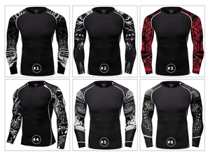 Venta al por mayor de calidad superior "MMA hombres UPF 50 + manga larga blanca Rash Guard para adultos ropa de artes marciales" - Product Image 2