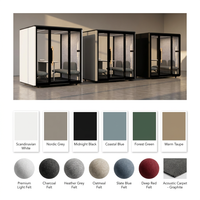 Cabine de bureau insonorisée professionnelle pour 6 personnes, type XL B, 32 dB, avec amortissement des vibrations, pieds en alliage d'aluminium, éclairage LED