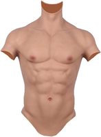 Gilet de cosplay réaliste avec ventre artificiel et poitrine musclée en silicone avec bras, pour fêtes et événements