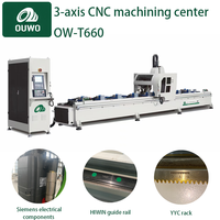 Centre d'usinage CNC 3 axes OUWO avec broche motorisée italienne haute vitesse pour équipements de fenêtres, portes et murs rideaux