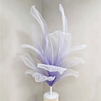 Fleur artificielle géante en organza, faite à la main en fil de soie, grande fleur pour mariage, vitrine, événement, fête, décoration de fond