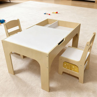 Mesa Sensorial de Madera Multifuncional Montessori, Mesa de Actividades para Niños, Mesa y Juego de Sillas para Niños