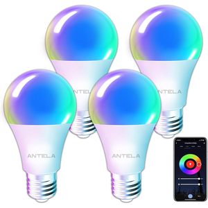 Lampadina LED Intelligente Antela E27 7W Wi-Fi Dimmerabile con Controllo App, Cambio Colore RGB, in Plastica, Durata 25000 Ore per Illuminazione Domestica - Product Image 1