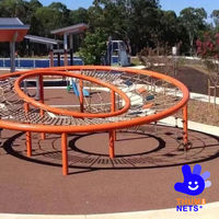 Structure d'escalade circulaire en filet de corde pour aire de jeux extérieure pour enfants, équipement en filet de toile d'araignée, personnalisable OEM