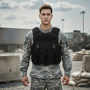 เสื้อกั๊กยุทธวิธีแบบปลดเร็ว อุปกรณ์ป้องกันสำหรับการฝึกกลางแจ้ง ระบบโมลล์ปรับได้ แผ่นกันกระสุน เสื้อกั๊กยุทธวิธี - Product Image 1