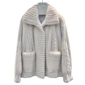 Autumn Winter Casual Whole Mink Fur Coat Women New Soft Warm Velvet Natural Mink Fur Jacket Loose Outerwear