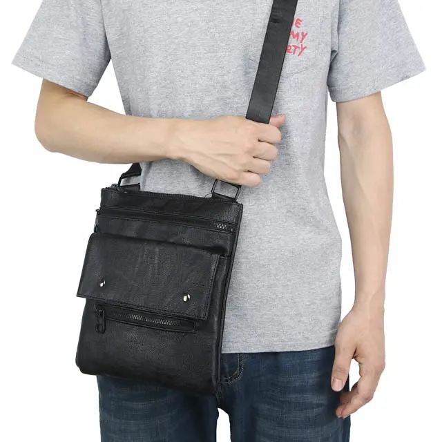 Hot sale 2022 summer new design fashion casual stylish men bag high quality PU leather cross-body shoulder bag male