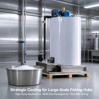 Évaporateurs industriels OEM à glace en paillettes 1-30T refroidis par air pour la conservation des produits de la mer et la réfrigération des marchés de poissons, à économie d'énergie