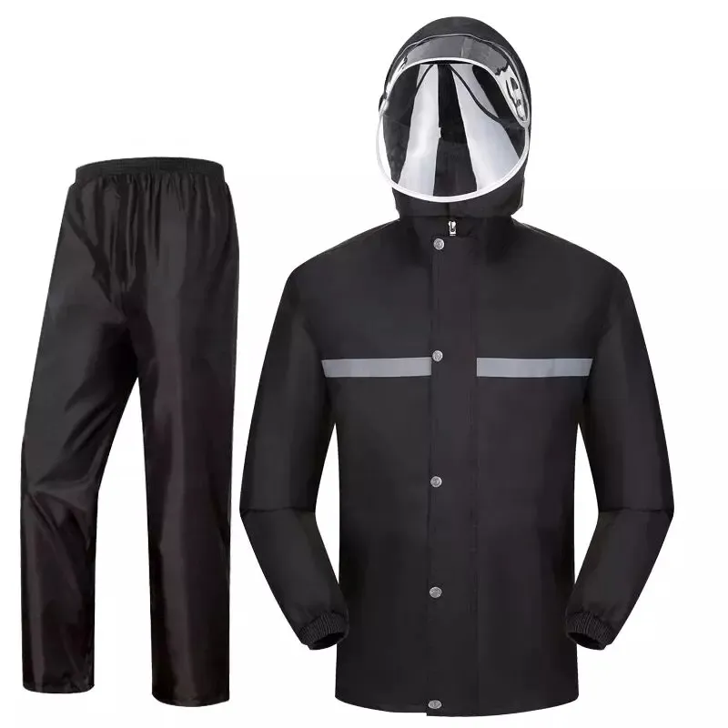 ODM/OEM PVC Two-piece Rain Suit Motorcycle Waterproof Windproof Jacket for Men