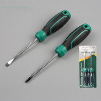 Tournevis manuel de précision portable et durable, à double embout (plate et cruciforme), chromé, de qualité industrielle, avec poignée en plastique, OEM