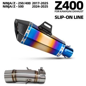 Silenciador de escape Ninja400 para <span class=keywords><strong>Kawasaki</strong></span> Ninja 250/<span class=keywords><strong>400</strong></span>/500 SE Z250 Z400 Z500/SE 2017-2026, silenciador de escape deslizable para motocicleta - Product Image 5