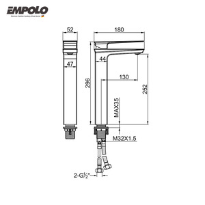 Nhà máy trực tiếp Brass cao lưu vực vòi Chrome mạ nóng lạnh phòng tắm vòi nước - Product Image 2