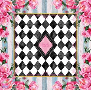 Tapis de Mahjong américain Harlequin Rose, imperméable, antidérapant, en caoutchouc silencieux, pour jeux de table Charleston, expédition rapide depuis les États-Unis - Product Image 1